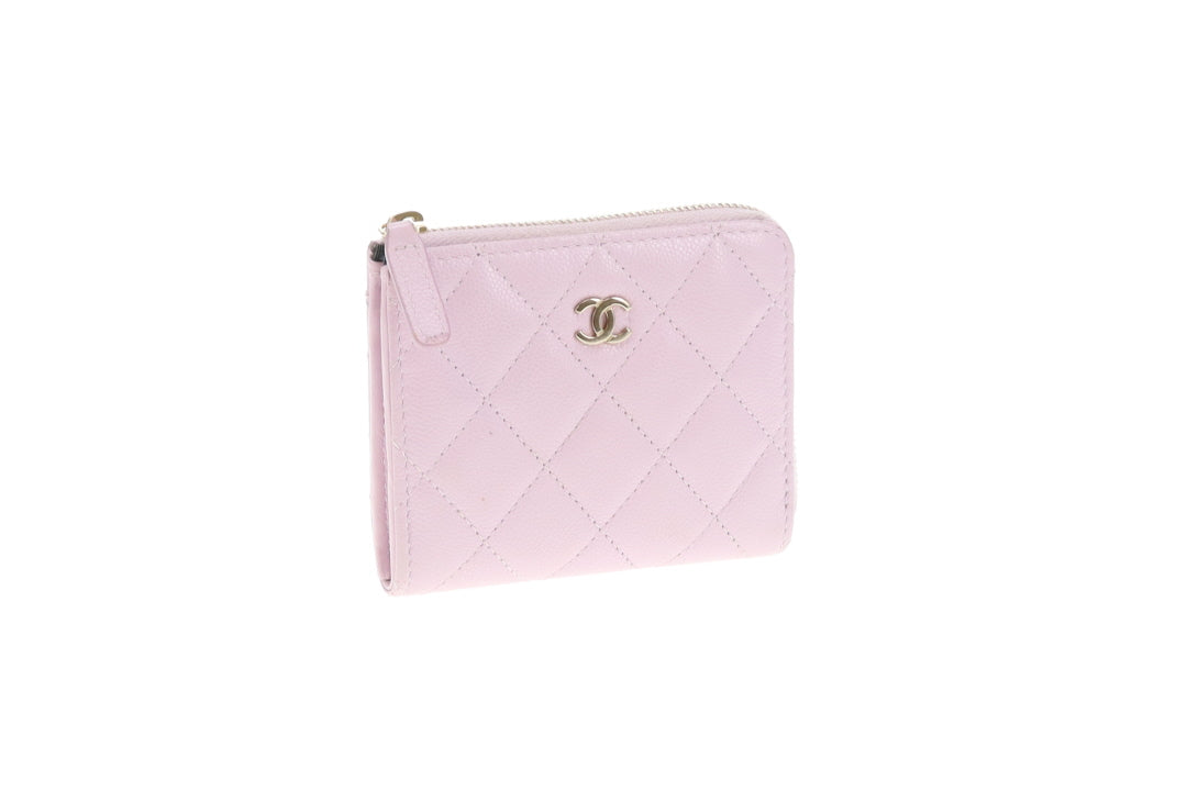 Chanel Half Zip Pale Pink Caviar Timeless Wallet