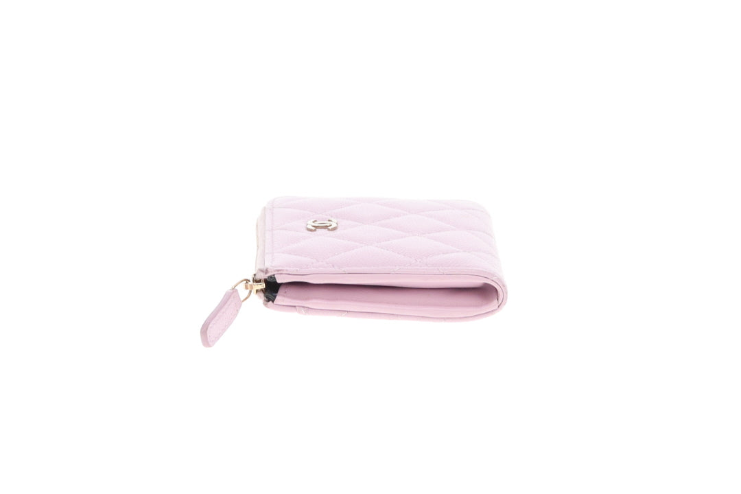 Chanel Half Zip Pale Pink Caviar Timeless Wallet