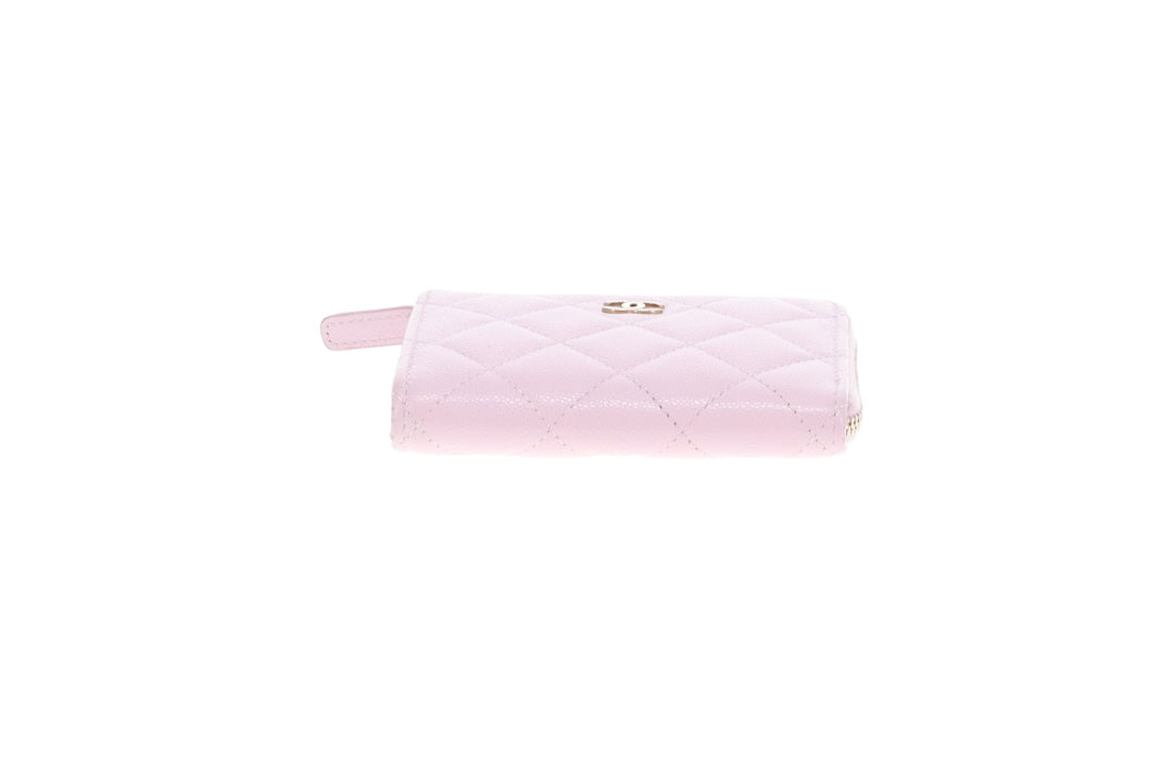 Chanel Half Zip Pale Pink Caviar Timeless Wallet