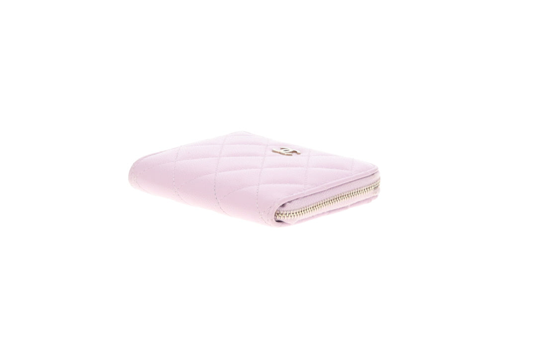 Chanel Half Zip Pale Pink Caviar Timeless Wallet