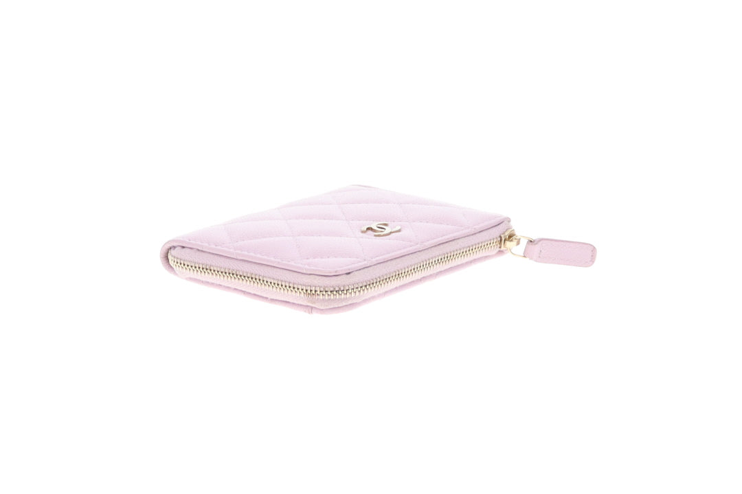 Chanel Half Zip Pale Pink Caviar Timeless Wallet