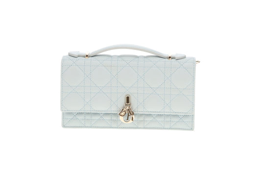 Dior My Dior Mini Bag In Cloud Blue Cannage Lambskin