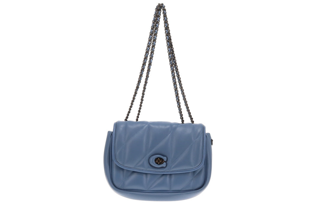 Coach Madison Quilted Pillow Shoulder Bag Blue