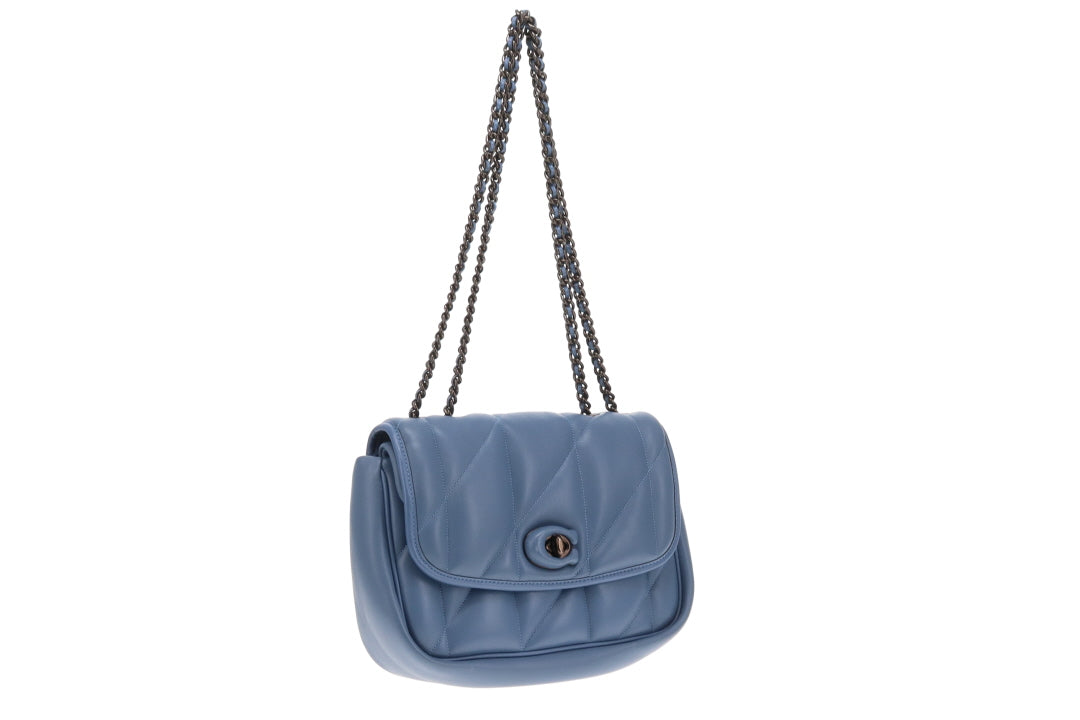 Coach Madison Quilted Pillow Shoulder Bag Blue