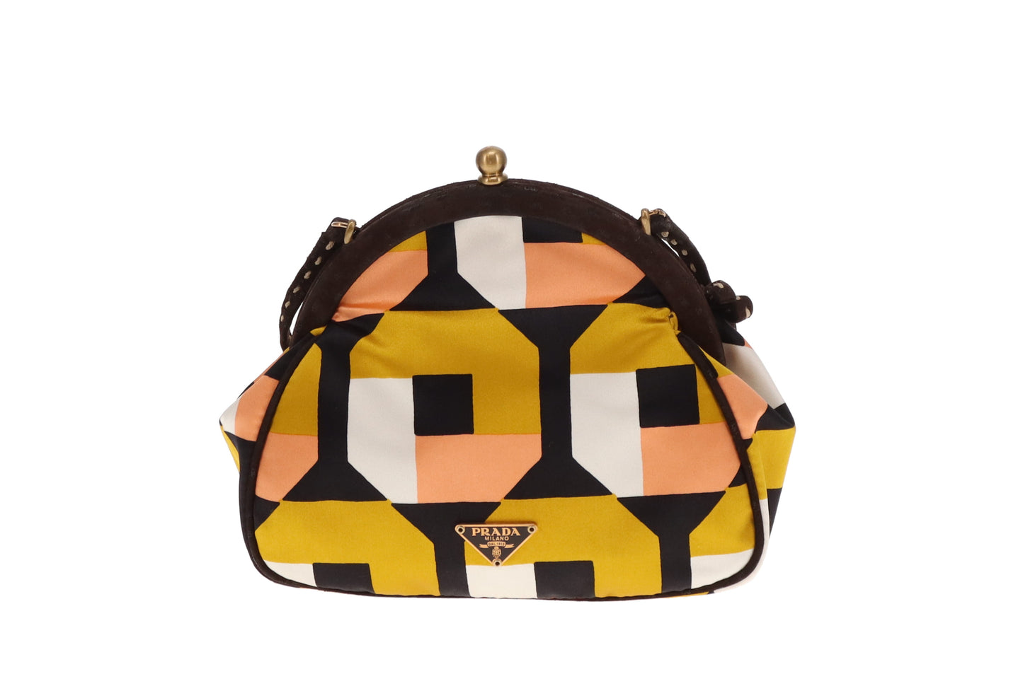 Prada Kisslock Pouch on Strap Multi Silk