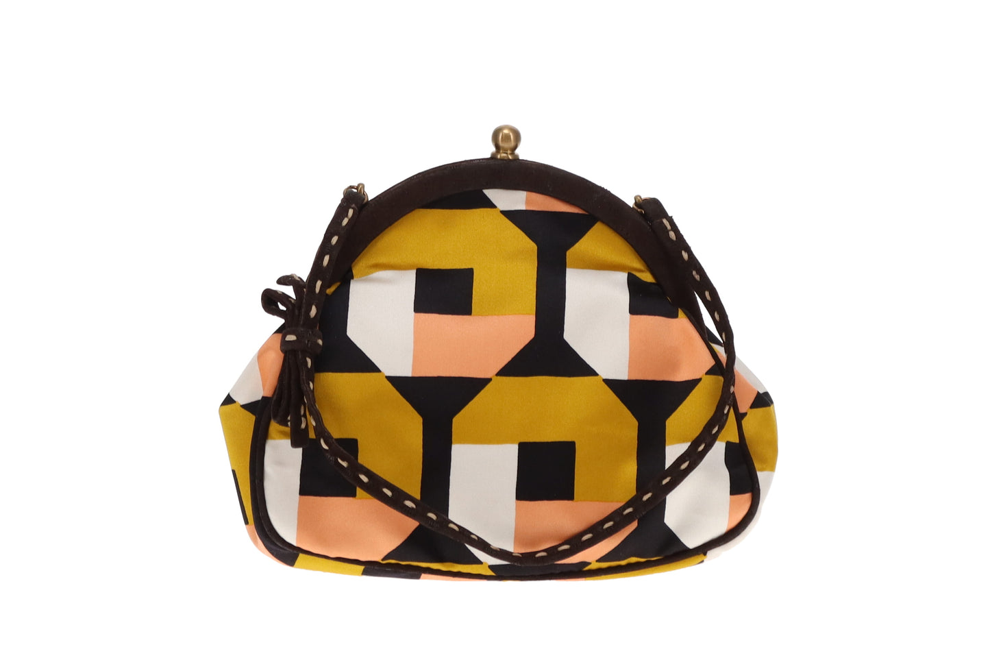 Prada Kisslock Pouch on Strap Multi Silk