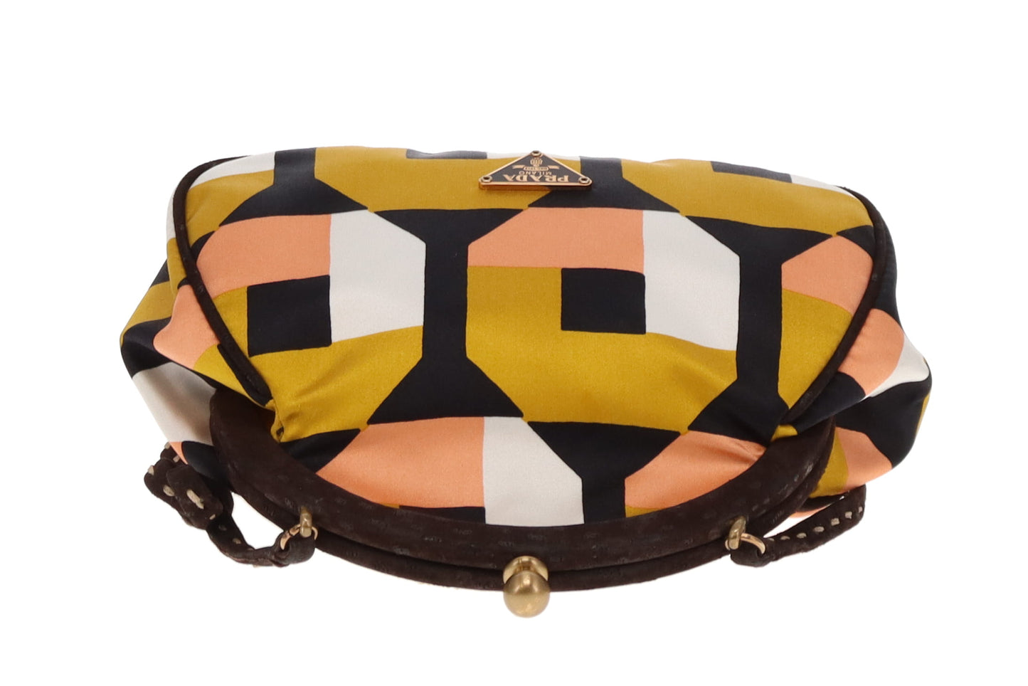 Prada Kisslock Pouch on Strap Multi Silk