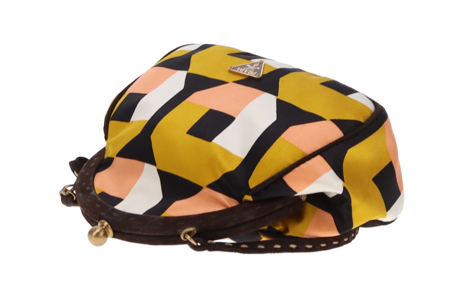 Prada Kisslock Pouch on Strap Multi Silk