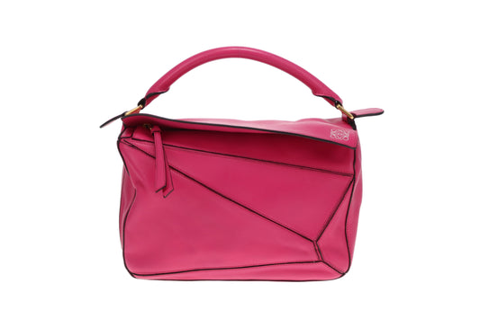 Loewe Puzzle Bag Medium Hot Pink Leather