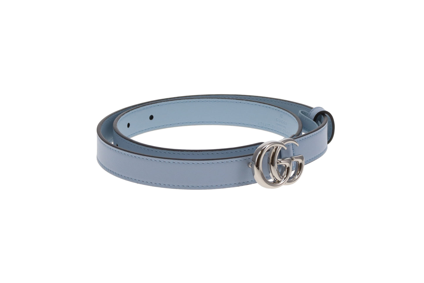 Gucci Belt Thin Baby Blue SHW 75cm