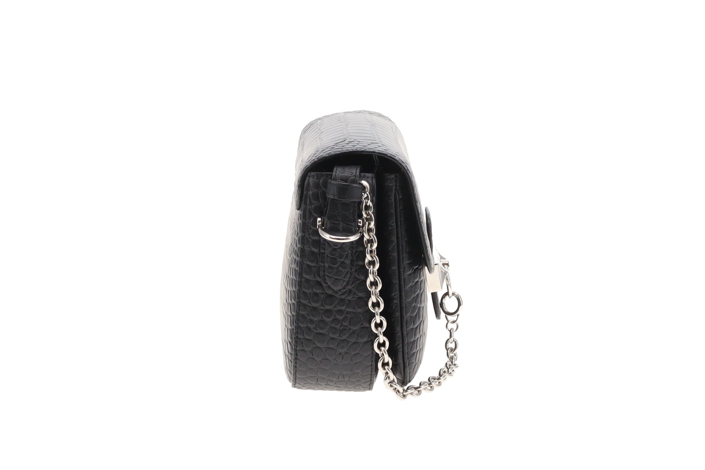 Mulberry Keeley Black Matte Croc Satchel