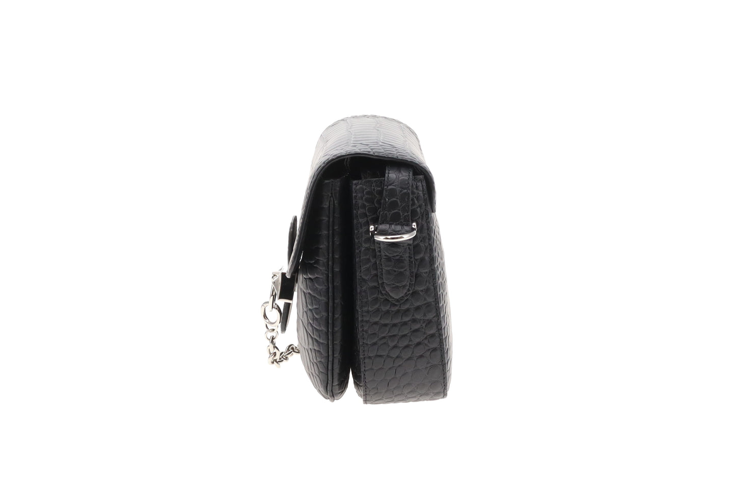 Mulberry Keeley Black Matte Croc Satchel