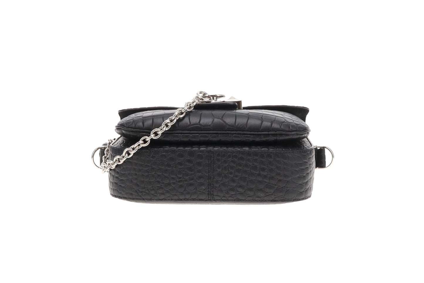 Mulberry Keeley Black Matte Croc Satchel