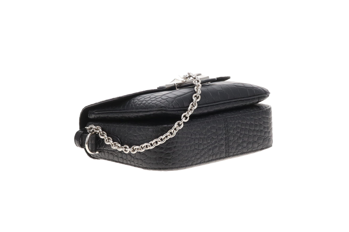 Mulberry Keeley Black Matte Croc Satchel