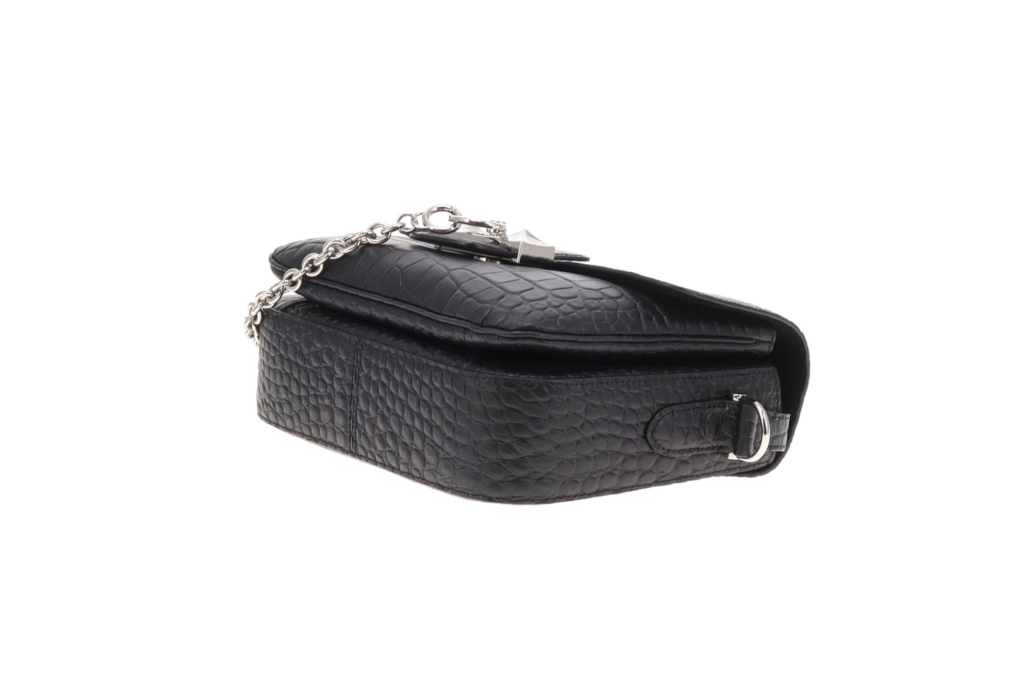 Mulberry Keeley Black Matte Croc Satchel
