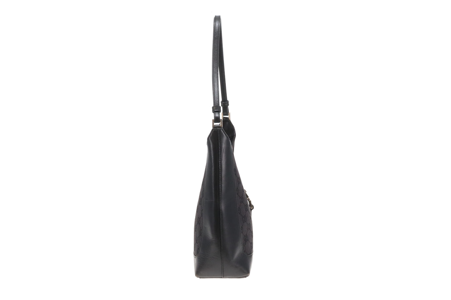 Gucci Jackie Shoulder Bag Black GG Canvas and Leather