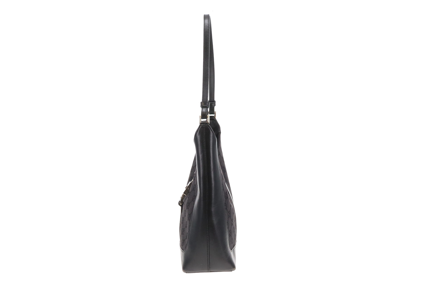 Gucci Jackie Shoulder Bag Black GG Canvas and Leather