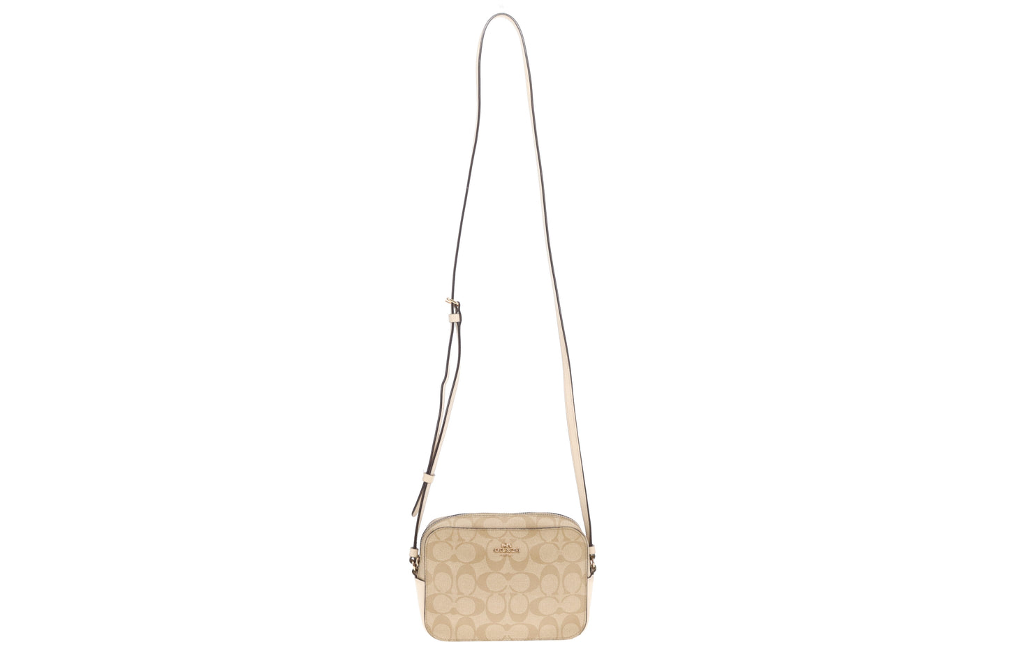 Coach Mini Camera Bag Beige Signature
