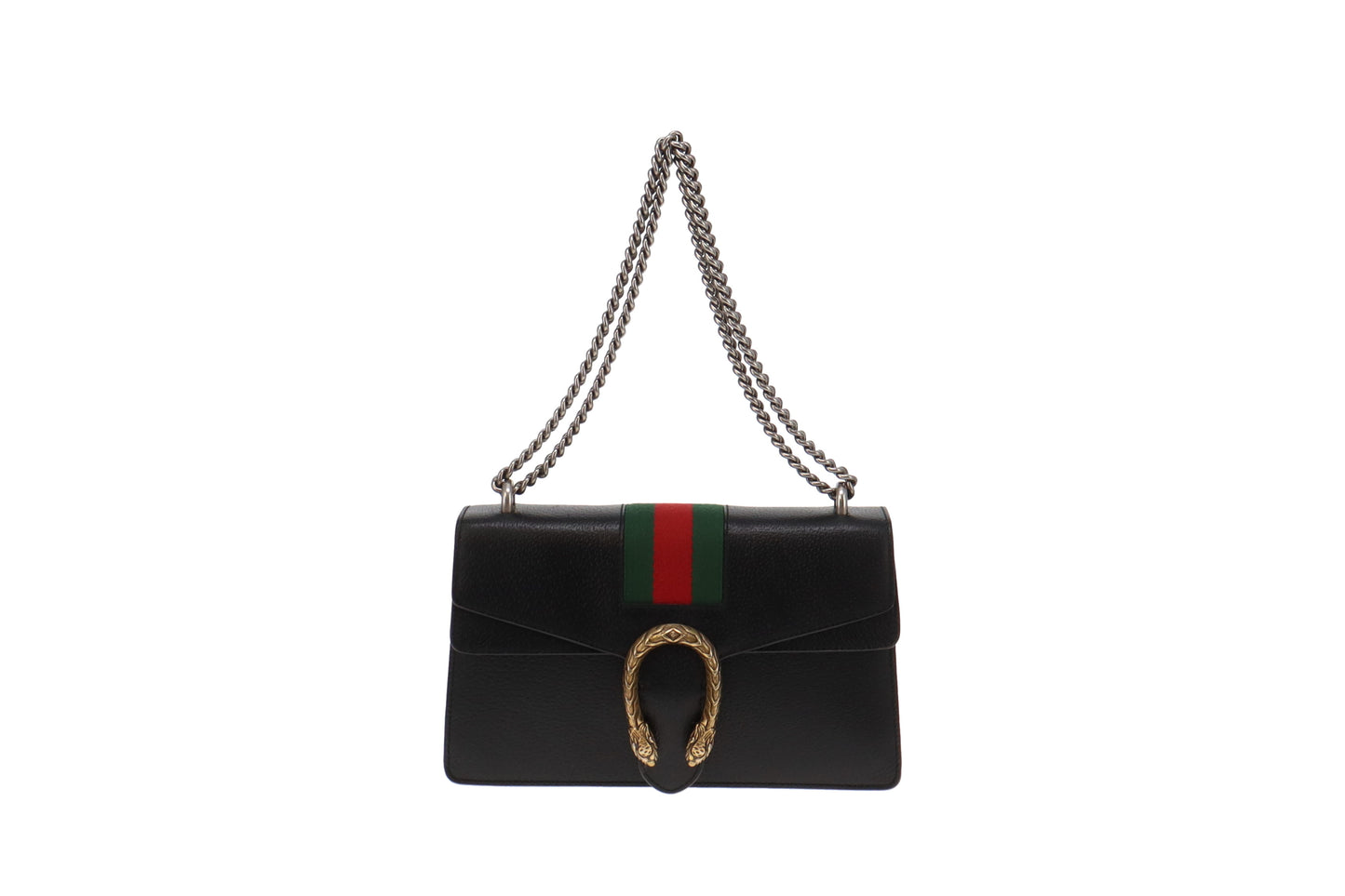 Gucci Black Leather and Web Detail Dionysus