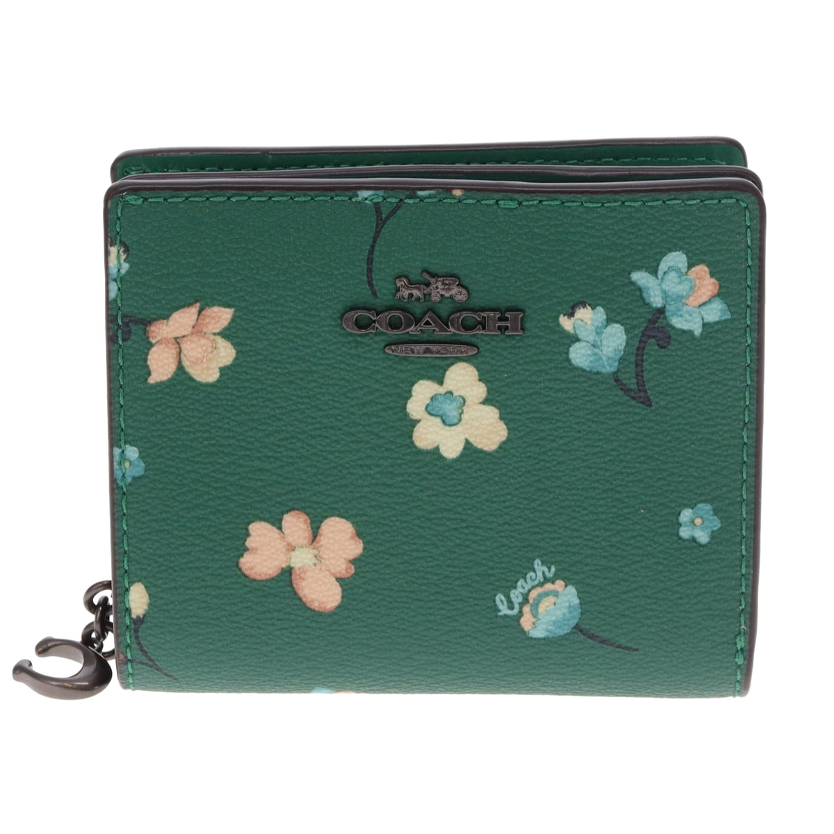 Coach Snap Wallet In Mystical Floral Print Green