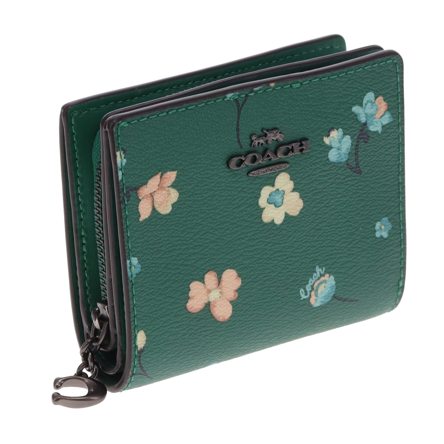 Coach Snap Wallet In Mystical Floral Print Green