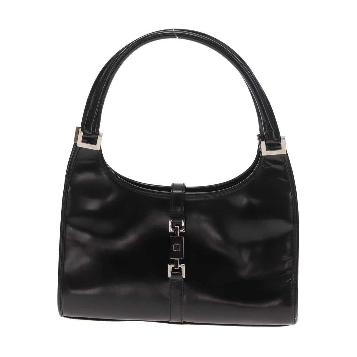 Gucci Jackie Bardot Vintage Black Smooth Leather SHW