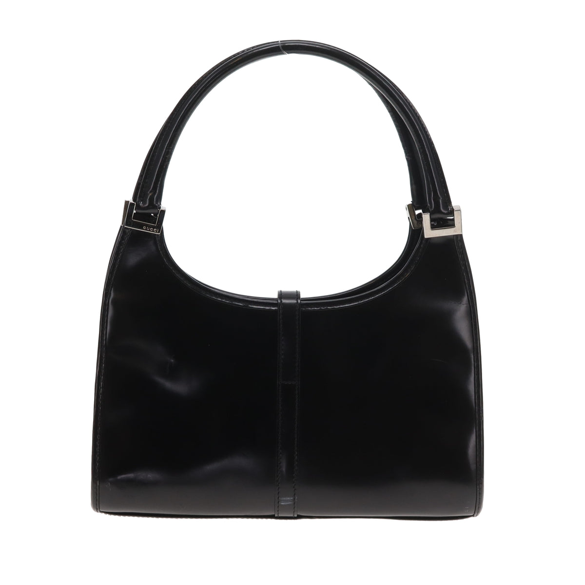 Gucci Jackie Bardot Vintage Black Smooth Leather SHW