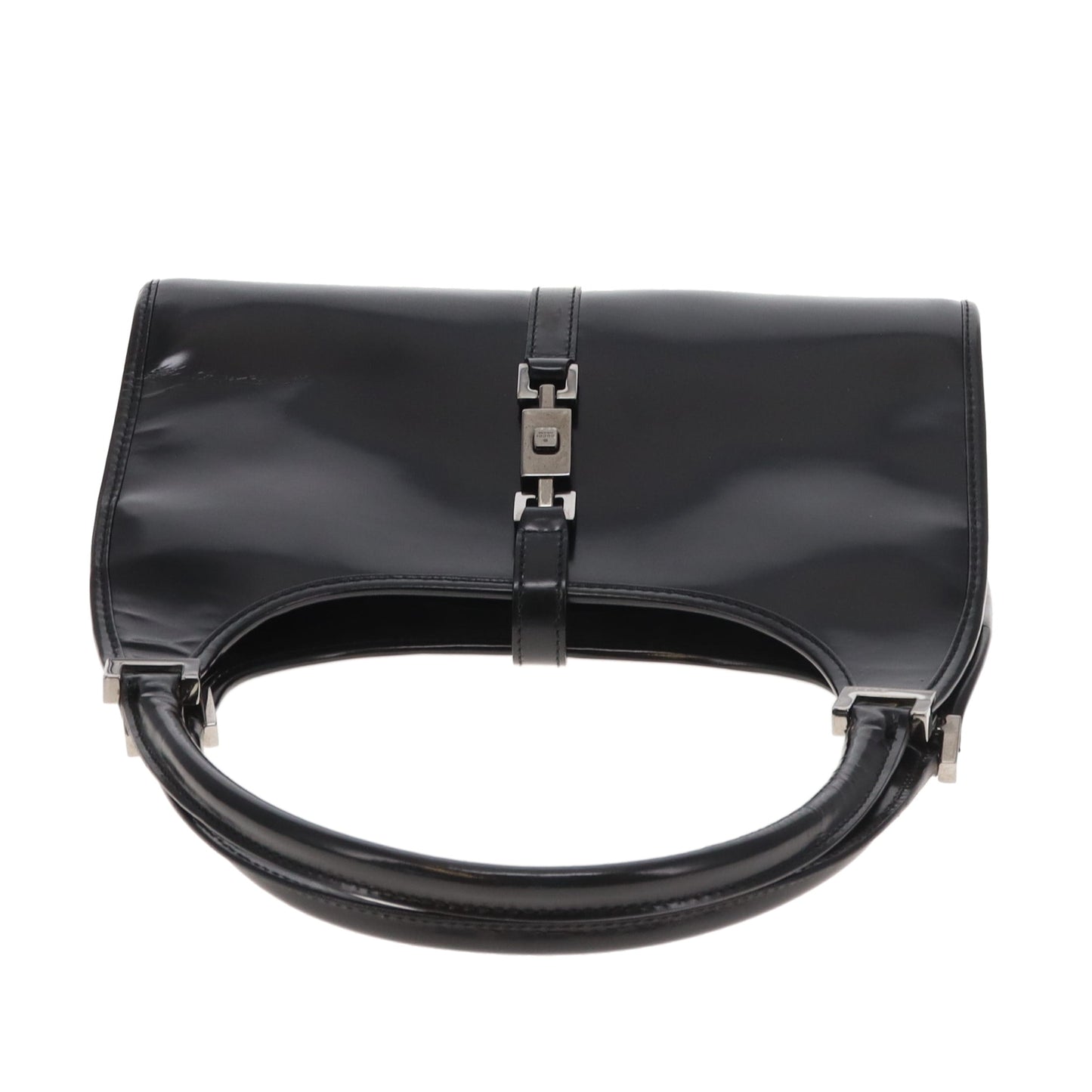 Gucci Jackie Bardot Vintage Black Smooth Leather SHW