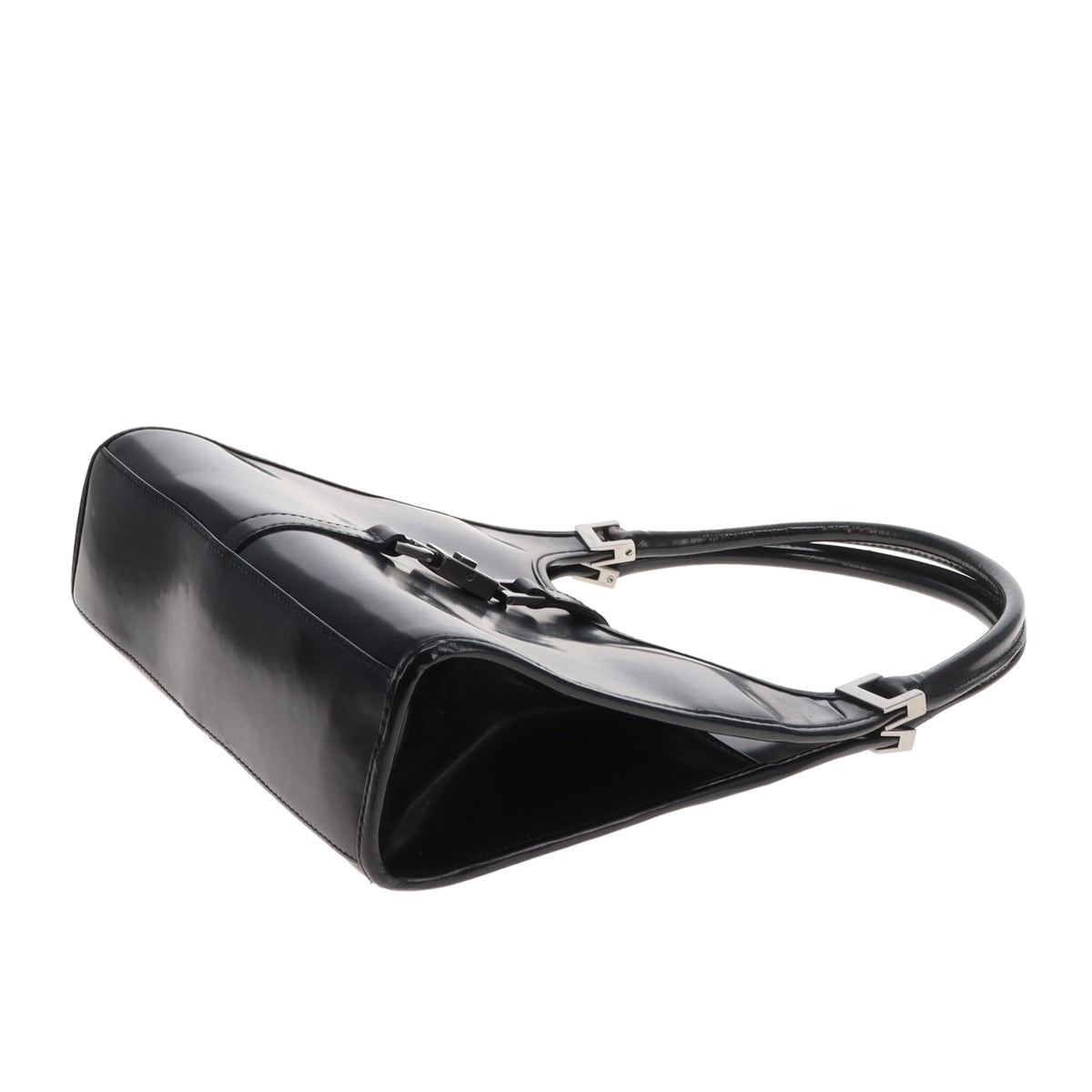 Gucci Jackie Bardot Vintage Black Smooth Leather SHW