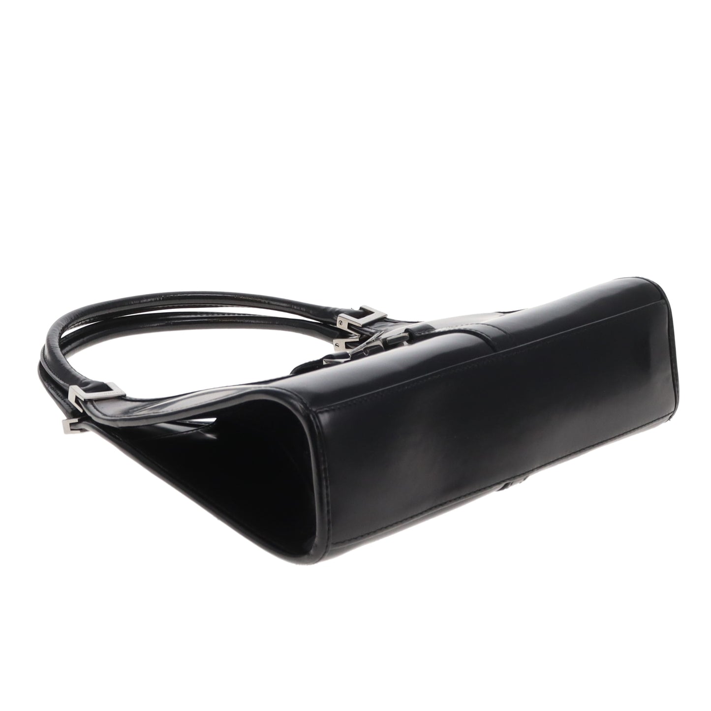 Gucci Jackie Bardot Vintage Black Smooth Leather SHW