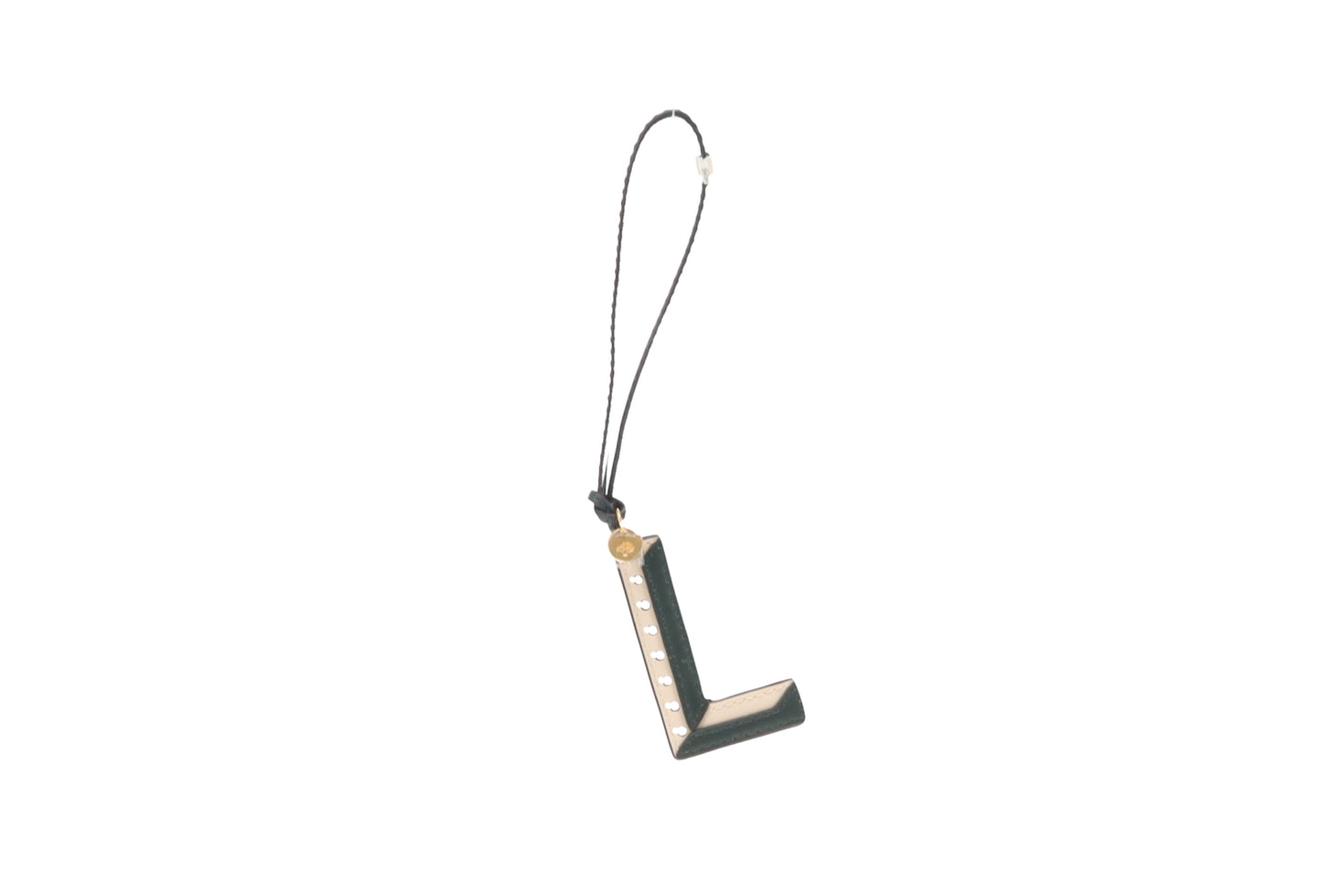 Mulberry Silky Calf Leather L Keyring/Charm Green & Chalk