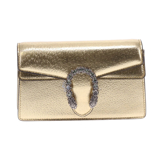 Gucci Gold Leather Super Mini Dionysus