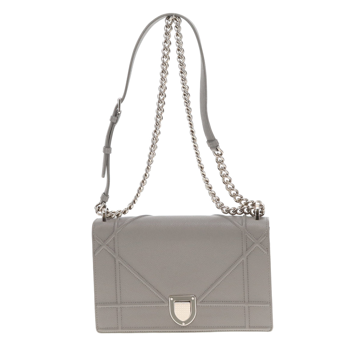 Dior Diorama Flap Grey Leather SHW 2016
