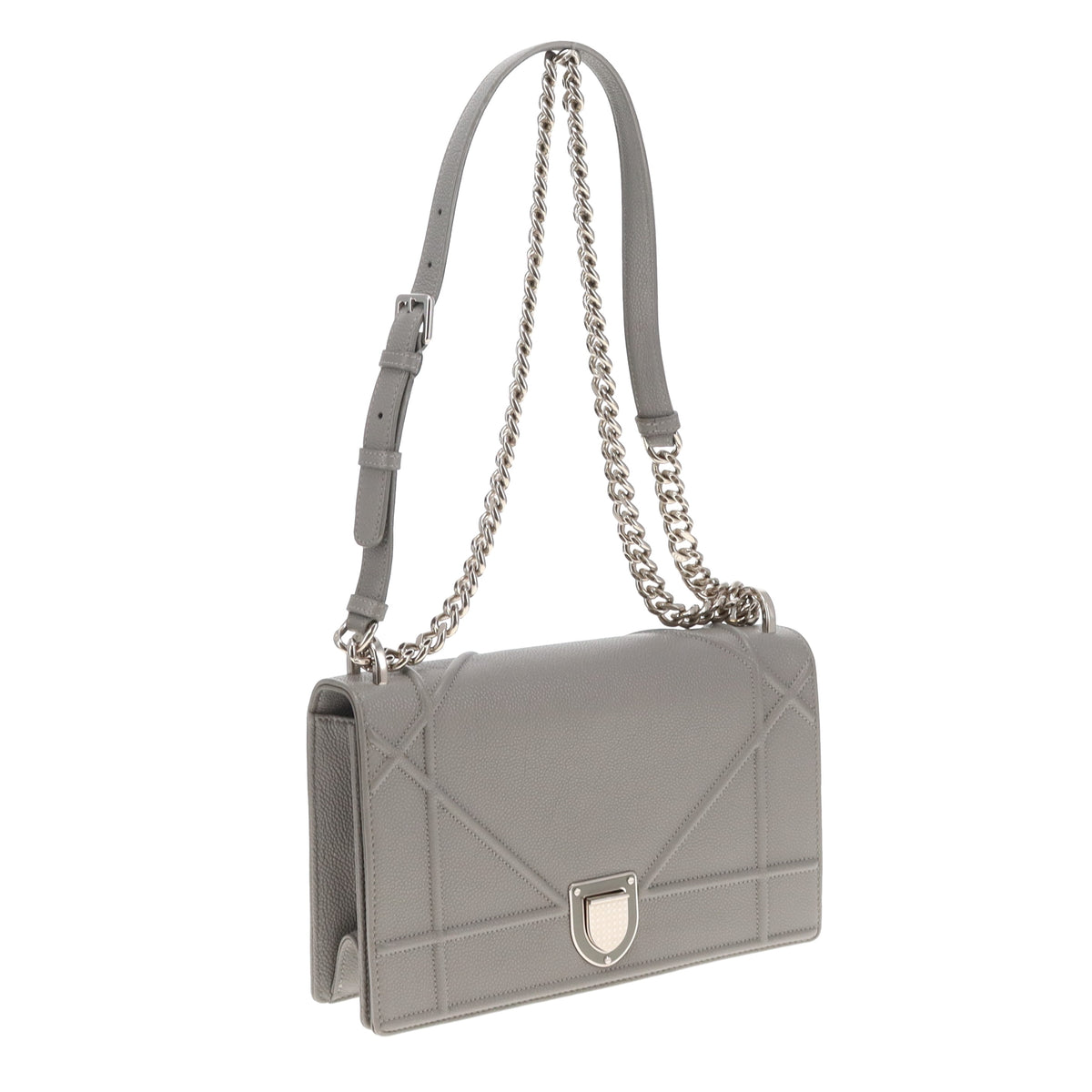 Dior Diorama Flap Grey Leather SHW 2016