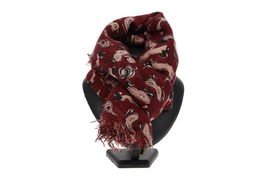 Louis Vuitton Maroon cashmere and Silk Masquerade Stole