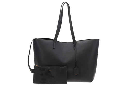 Saint Laurent East West Shopping Tote Black Leather 2021