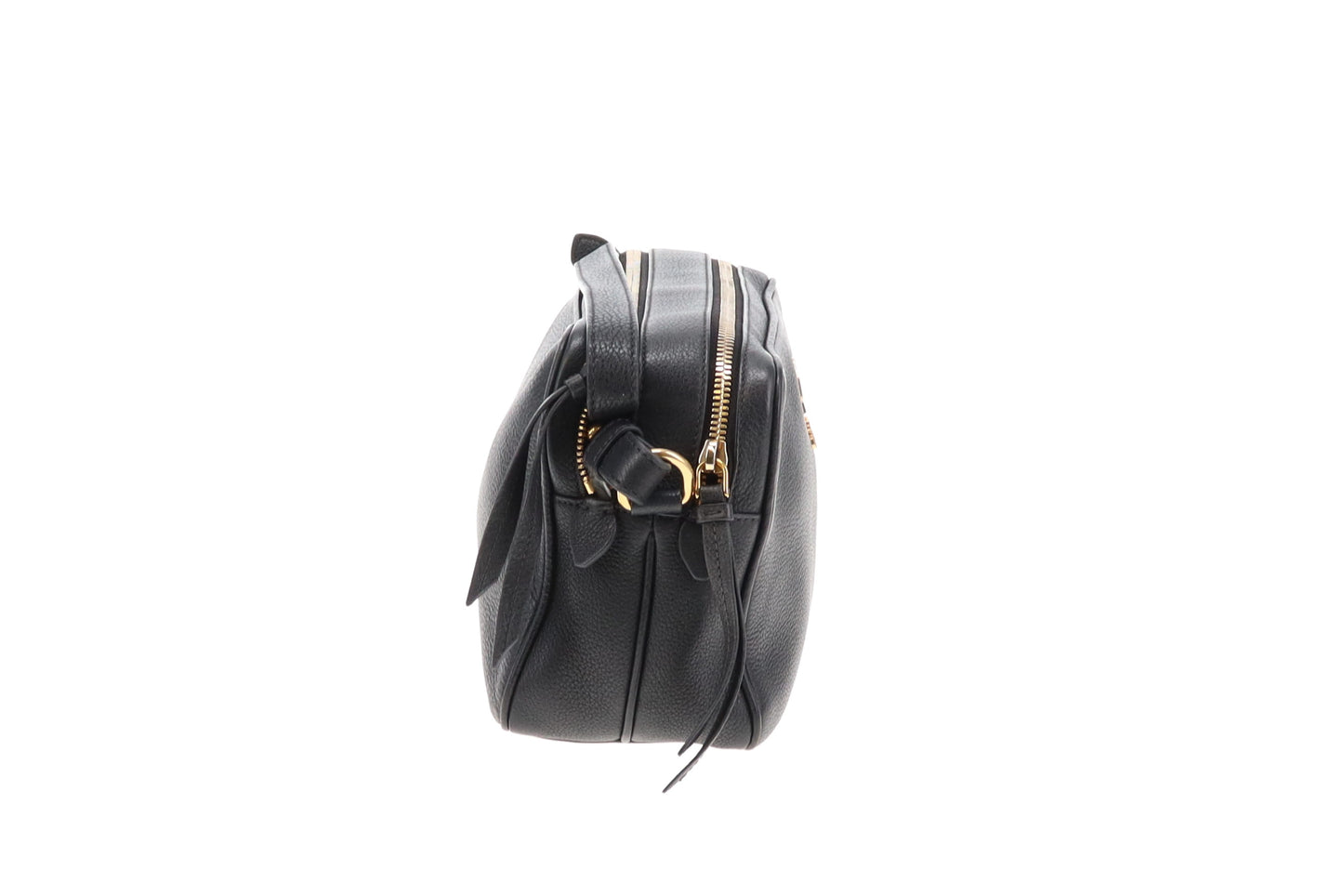 Prada Double Zip Camera Bag Black Leather GHW