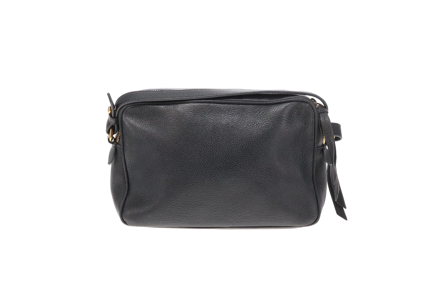 Prada Double Zip Camera Bag Black Leather GHW