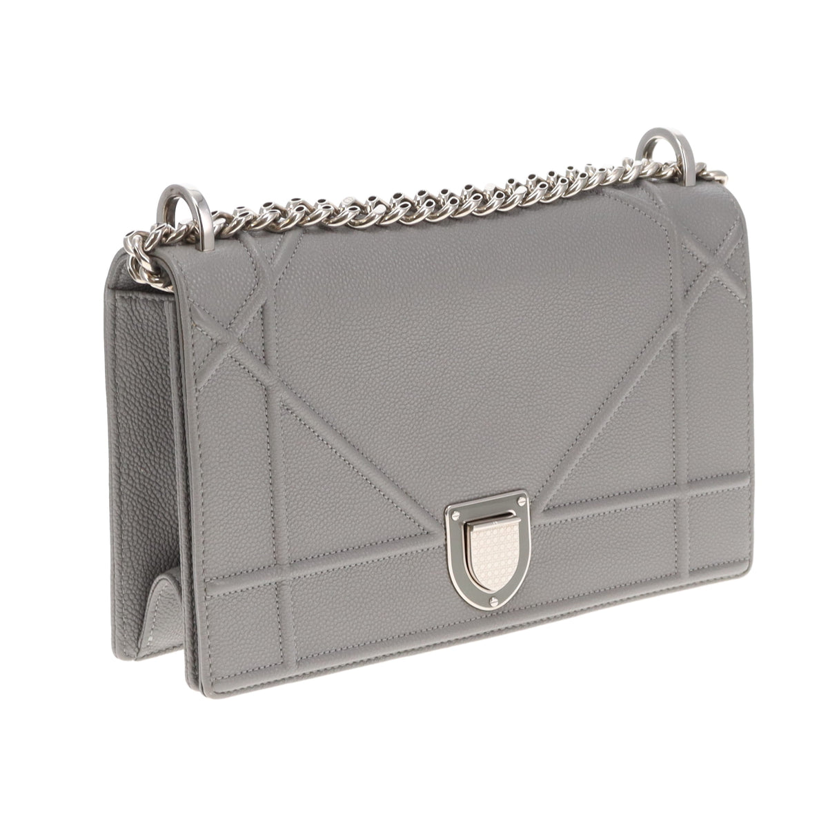 Dior Diorama Flap Grey Leather SHW 2016