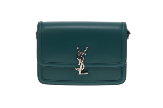 Saint Laurent Solferino Teal Box Leather Medium Satchel 2020