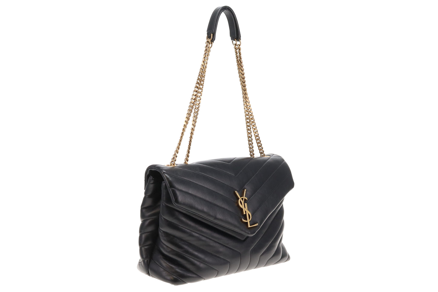 Saint Laurent Medium LouLou Black Antique Gold Hardware