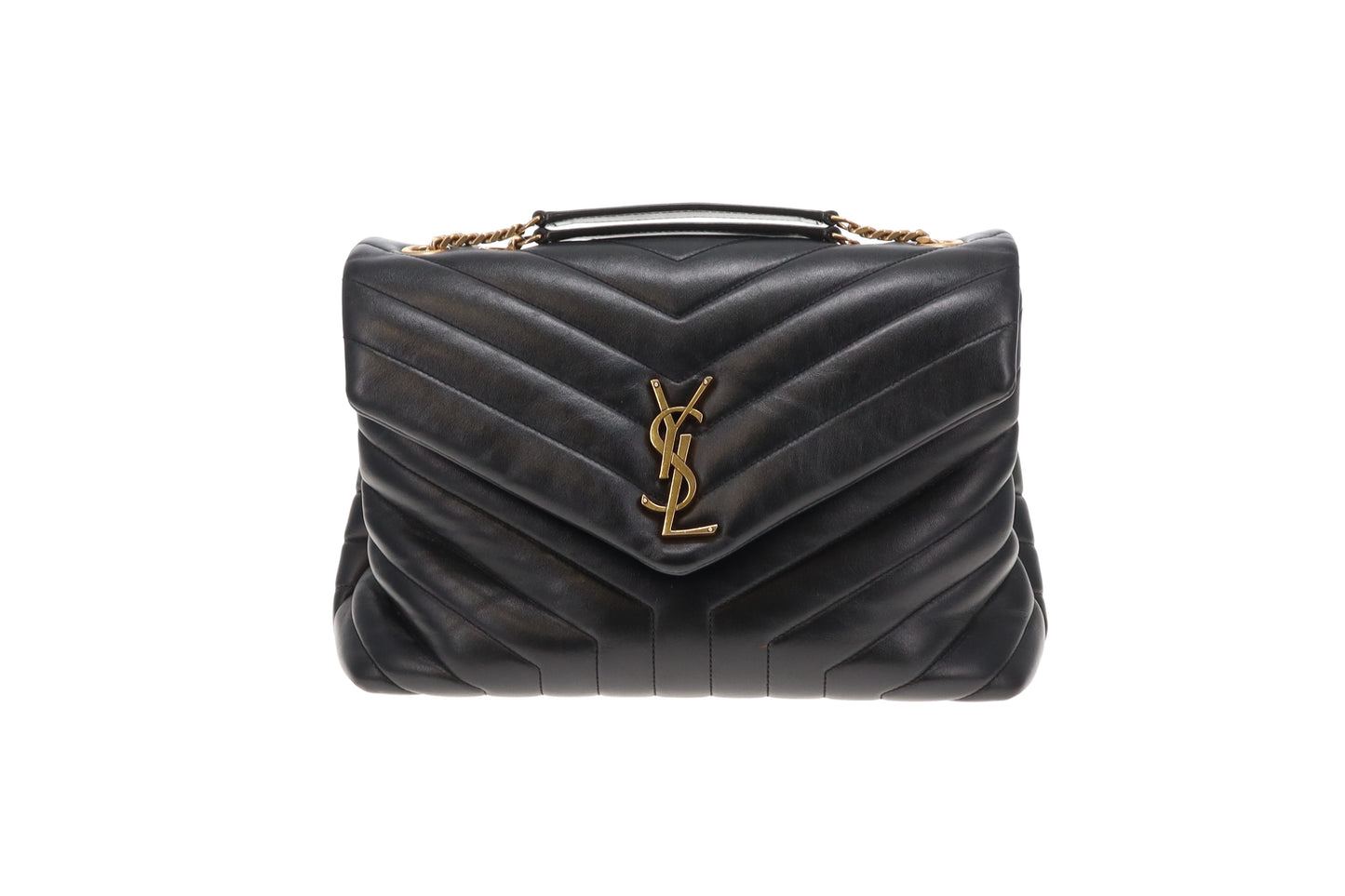 Saint Laurent Medium LouLou Black Antique Gold Hardware