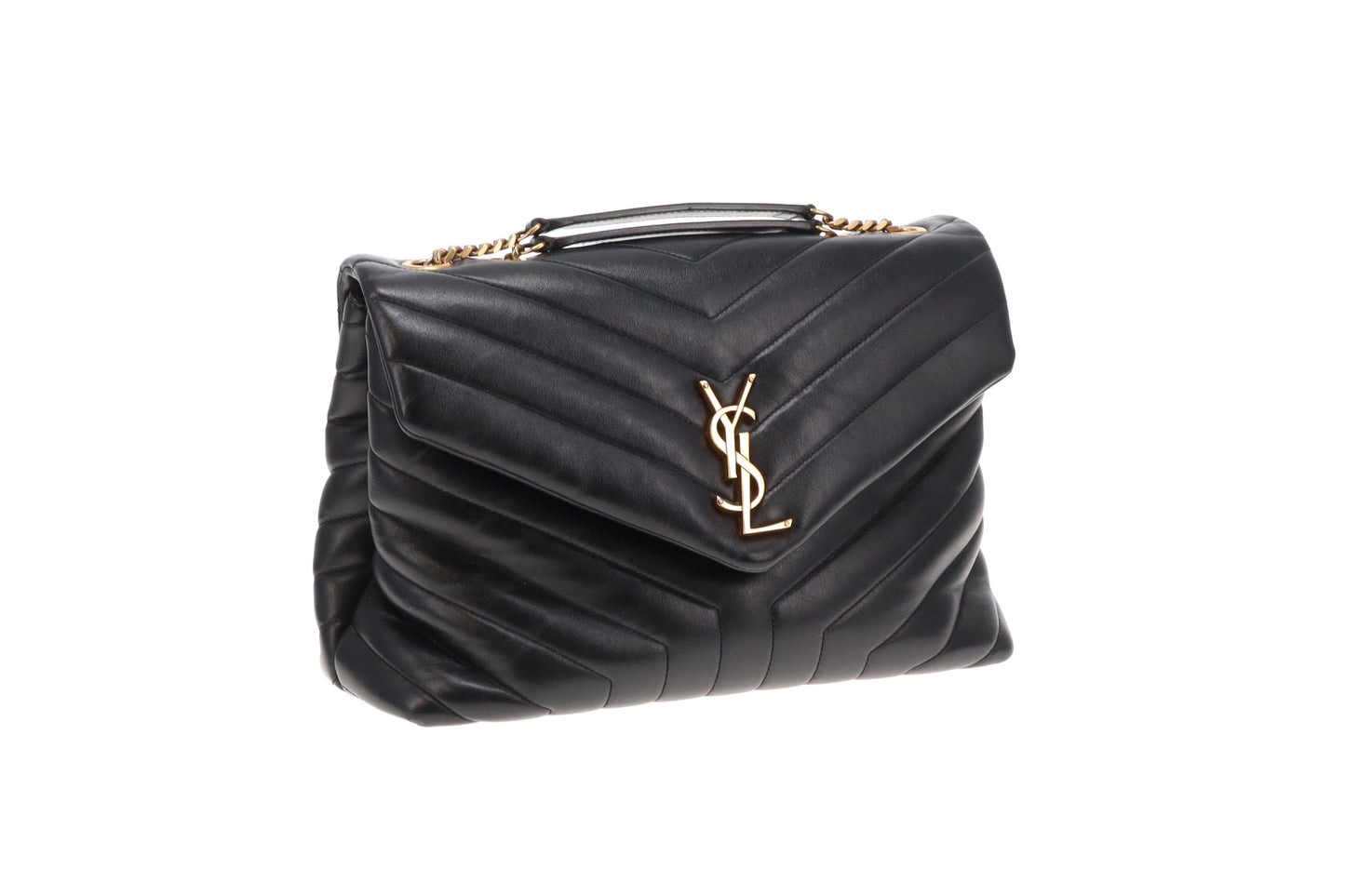 Saint Laurent Medium LouLou Black Antique Gold Hardware