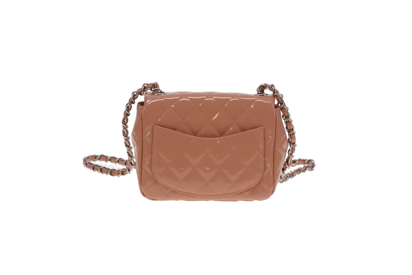 Chanel Blush Patent Leather and SHW Mini Square Flap Bag 2012/13