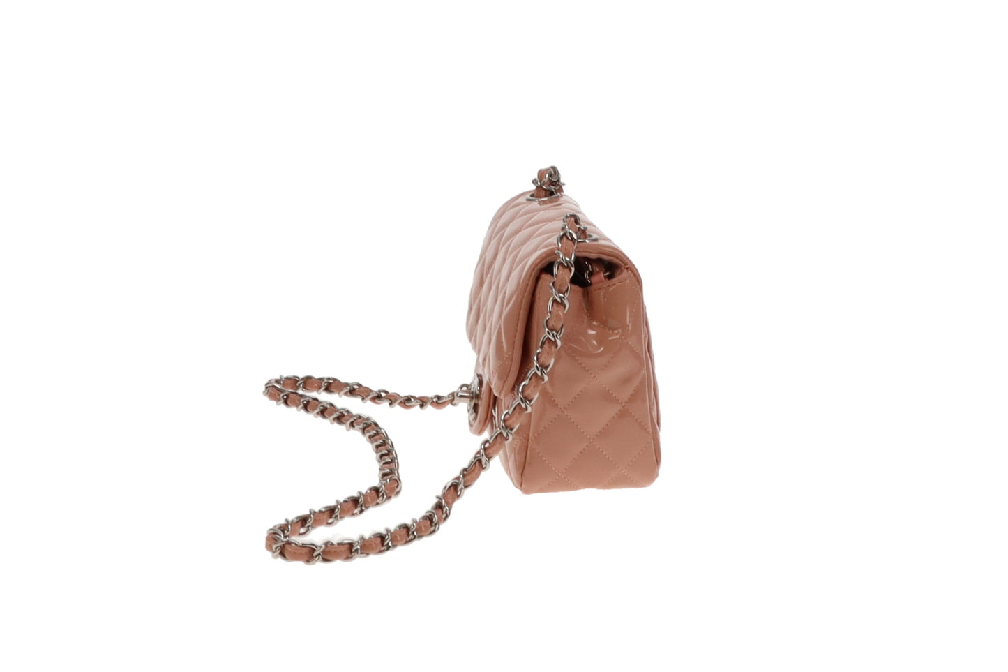 Chanel Blush Patent Leather and SHW Mini Square Flap Bag 2012/13