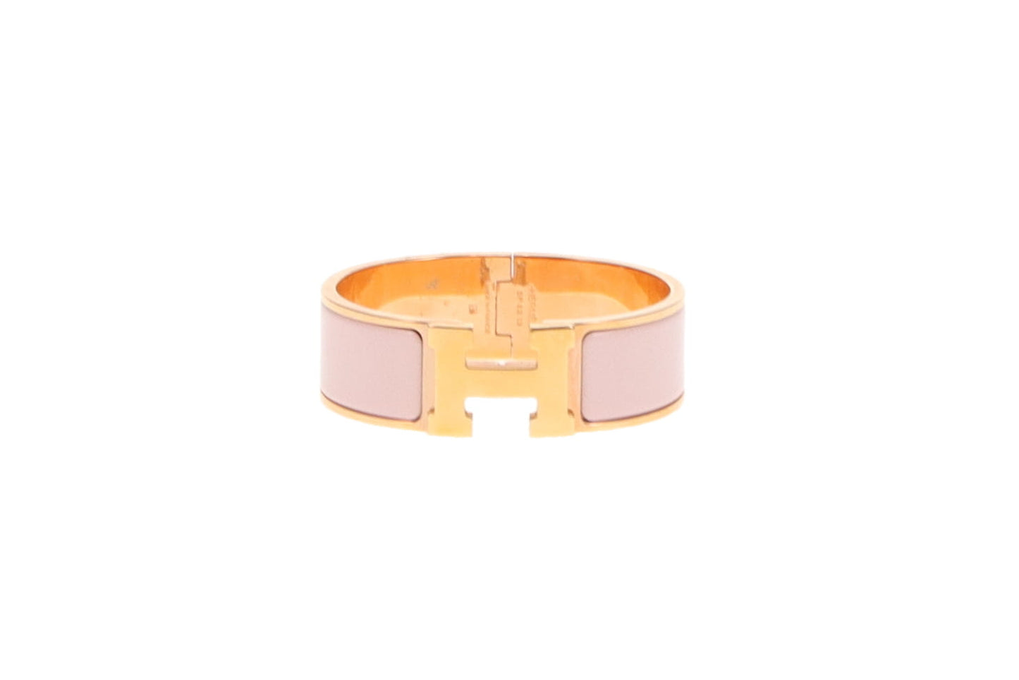 Hermes Rose Candeur Enamel Clic Clac H Bracelet