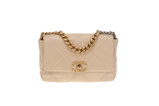 Chanel Beige Small 19 Flap Bag 2020
