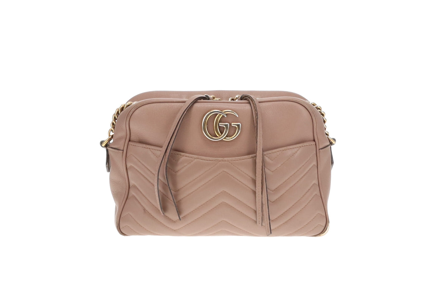 Gucci Taupe Chevron Medium Marmont Crossbody