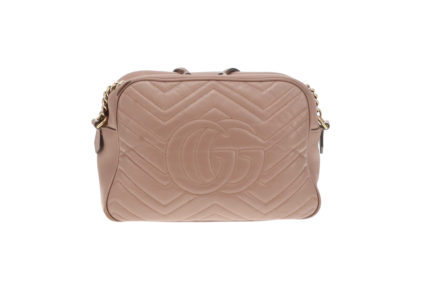 Gucci Taupe Chevron Medium Marmont Crossbody