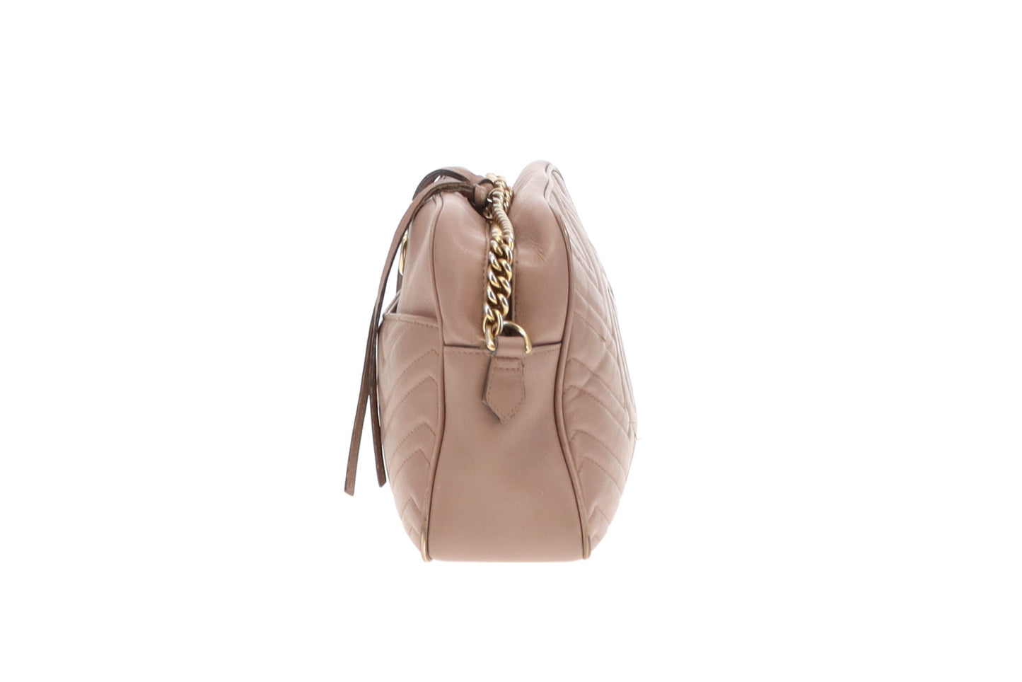 Gucci Taupe Chevron Medium Marmont Crossbody